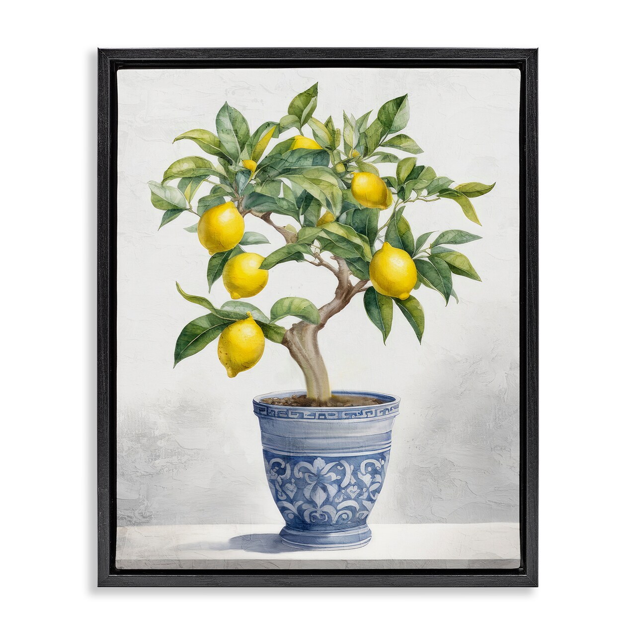 Stupell Industries Traditional Potted Lemon Tree Floating Frame Design by Kim Allen